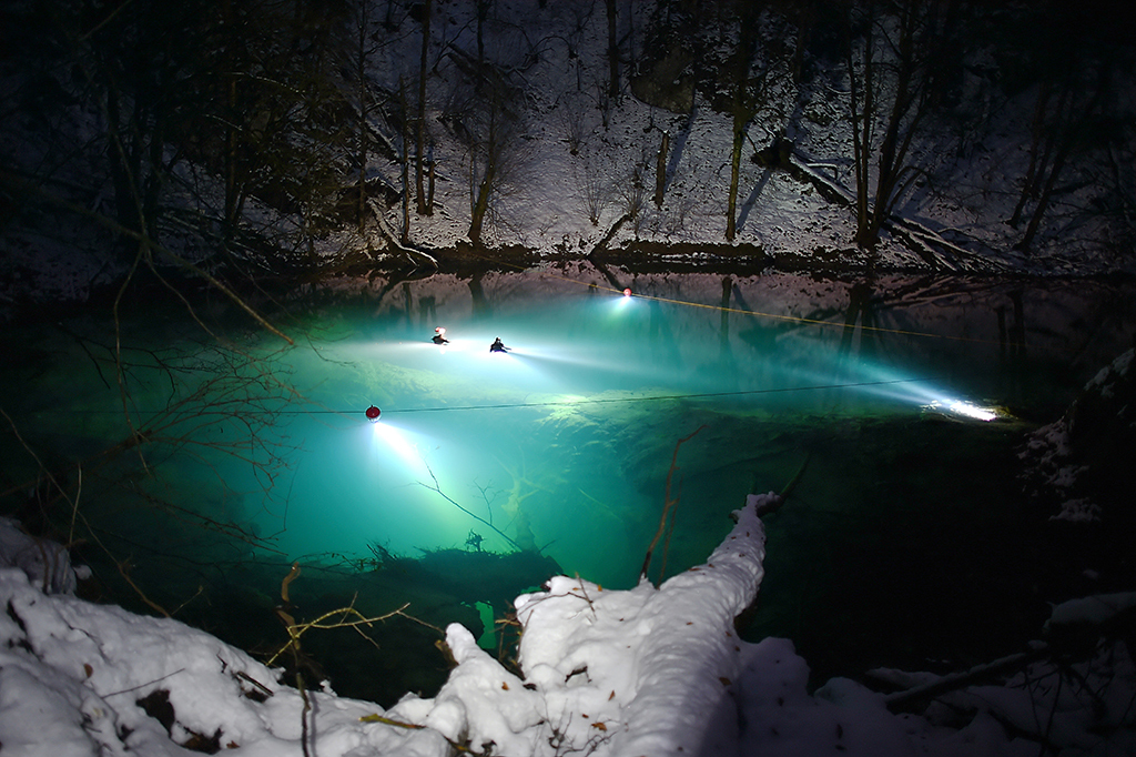 The Source at night